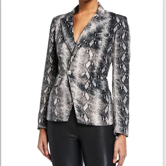 NWOT Generation Love Sasha Snake Print Velvet Blazer - Picture 3 of 9